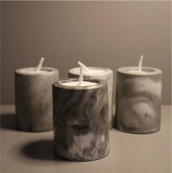 Candle Grey Small x4